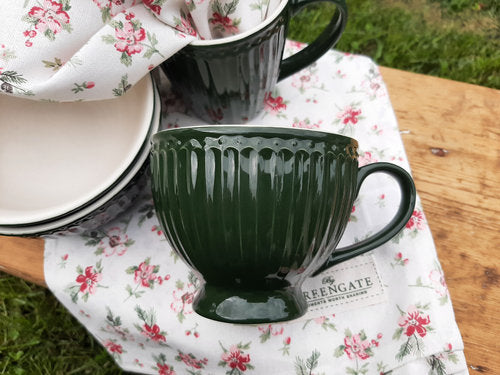 Greengate teekuppi Alice tummanvihreä