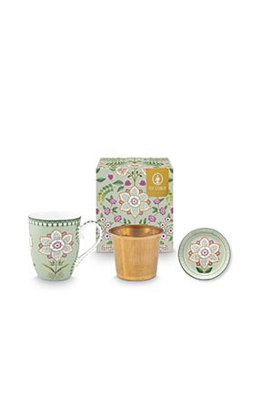 Pip Studio - Vihreä teemuki-setti yhdelle Lily & Lotus