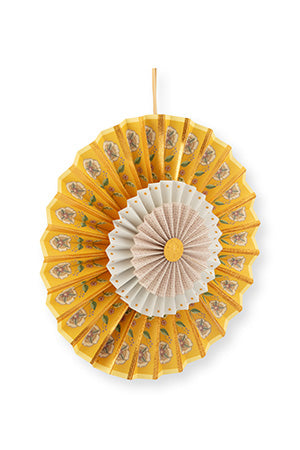 Seinäkoriste Rosette keltainen 35 cm