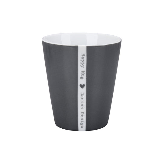 Muki Happy Mug tummanharmaa
