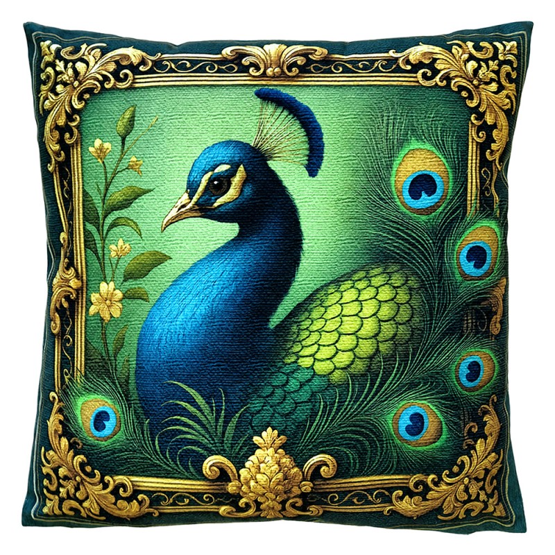 Decorative Cushion Green Polyester Peacock 45x45 cm