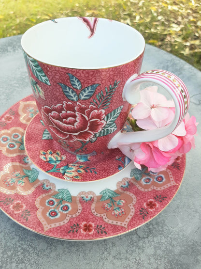 Pieni asetti Flower Festival dark pink