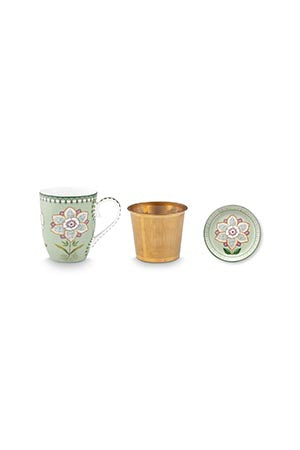 Pip Studio - Vihreä teemuki-setti yhdelle Lily & Lotus