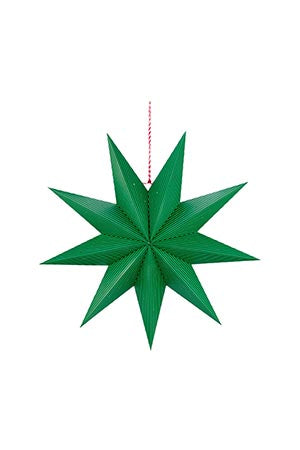 Vihreä raidallinen paperitähti 60 cm