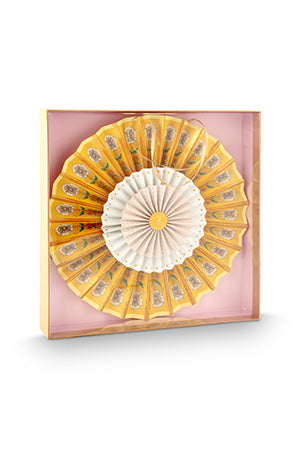 Seinäkoriste Rosette keltainen 35 cm
