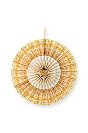 Seinäkoriste Rosette keltainen 40 cm
