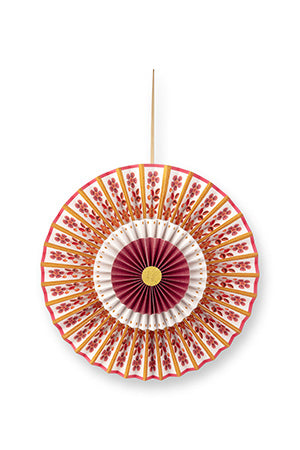 Seinäkoriste Rosette punainen-valkoinen 35 cm