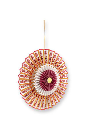 Seinäkoriste Rosette punainen-valkoinen 35 cm