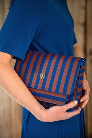 Olkalaukku Fenna Stripe sininen