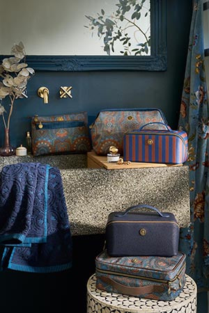 Tilava meikkilaukku Casey sininen