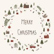 Ruokalautasliinat Merry Christmas
