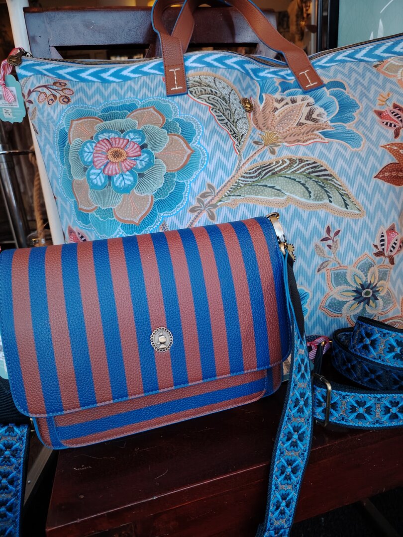 Olkalaukku Fenna Stripe sininen