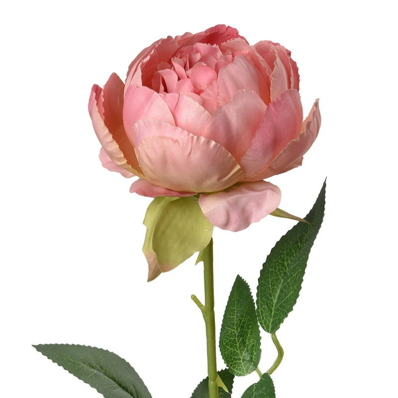 Artificial Flower Rose Pink Plastic 62 cm