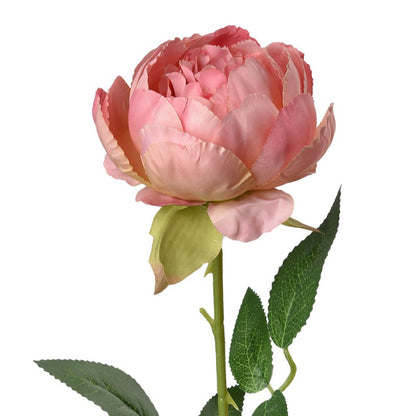Artificial Flower Rose Pink Plastic 62 cm