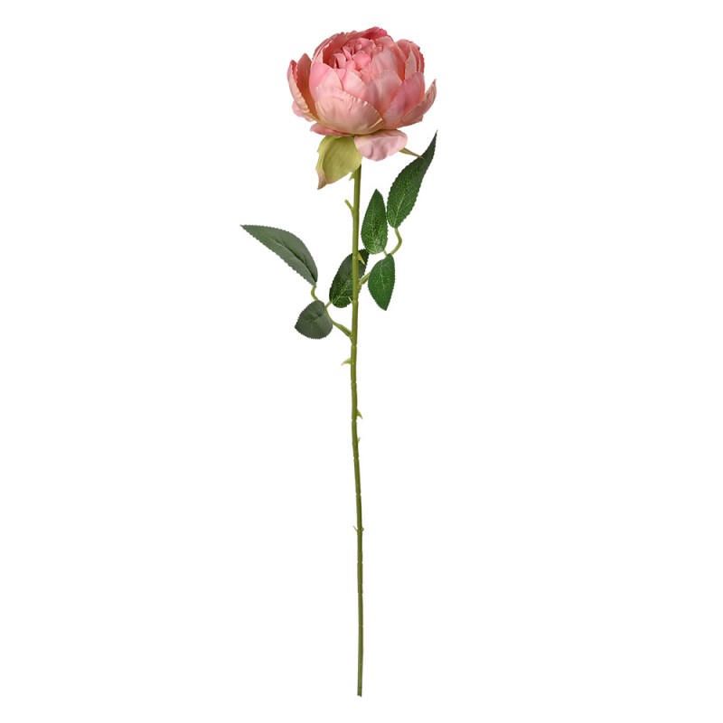 Artificial Flower Rose Pink Plastic 62 cm
