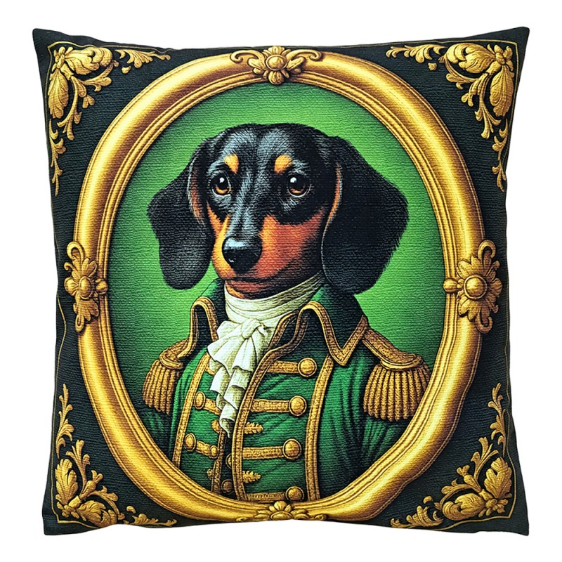 Decorative Cushion Green Polyester Dachshund 45x45 cm