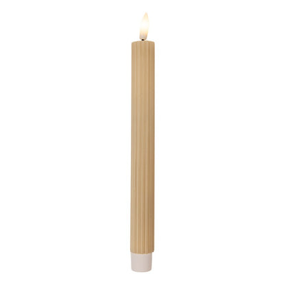 LED Dinner Candles Set of 2 Beige Wax 2x25 cm