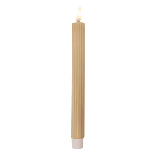 LED Dinner Candles Set of 2 Beige Wax 2x25 cm