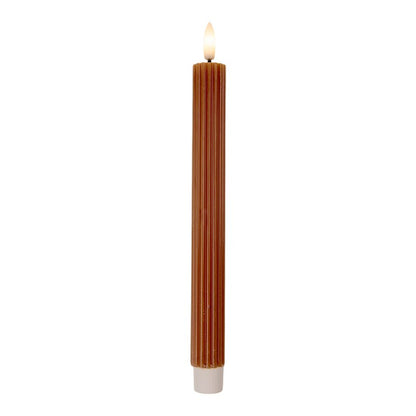 LED Dinner Candles Set of 2 Brown Wax 2x25 cm