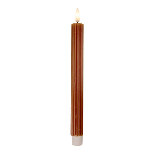 LED Dinner Candles Set of 2 Brown Wax 2x25 cm