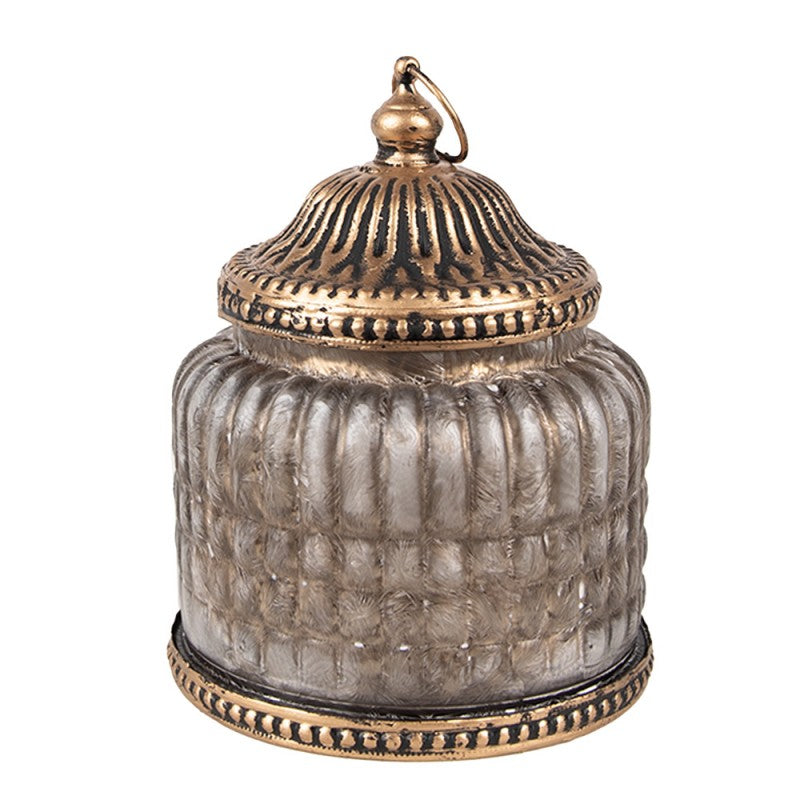 LED Lantern Grey Glass 10x13 cm