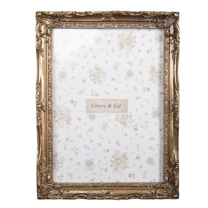 Photo Frame Gold Colored Plastic 13x18 cm